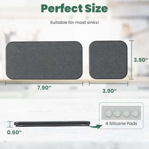 3PCS Water Absorbing Diatomaceous Earth Tray for Sink