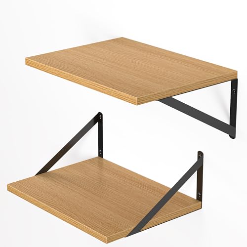 16W x 12D Deep Floating Shelves Set of 2 Oak (2 Count)