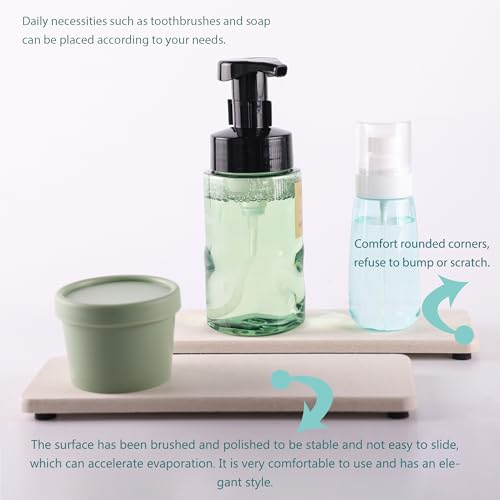 2Pcs Stone Soap Trays Water Absorbing Diatomite Coaster (2 Count)