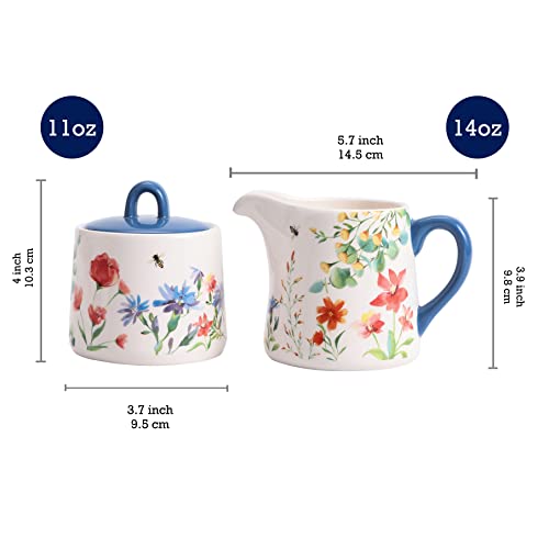 Summer Provence Ceramic Sugar and Creamer Set