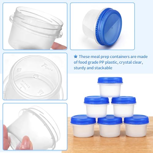 6 Pack Freezer Containers with Screw On Lids (6 Count)