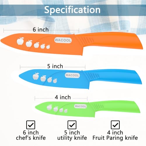 Kitchen Ceramic Knife Set with Sheaths (3 Count)