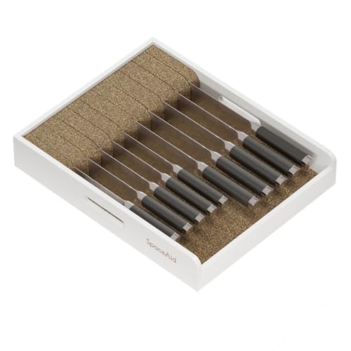 Large Knife Drawer Organizer Bamboo Insert Dock
