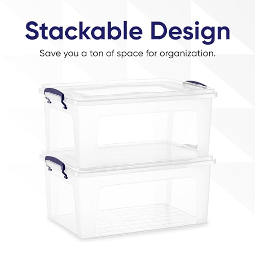 36 Quart Clear Plastic Storage Boxes with Lids (2 Count)