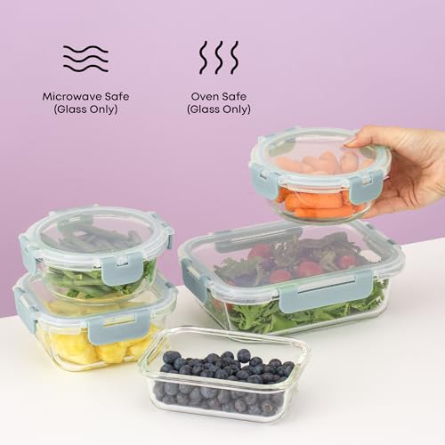 24pc Borosilicate Glass Storage Containers with Lids (24 Count)