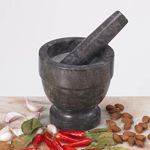 Charcoal Marble 4.75" X 4.75" Mortar & Pestle