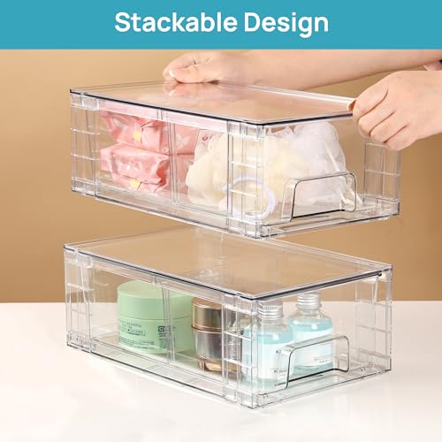 6 Pack Stackable Storage Drawers (6 Count)