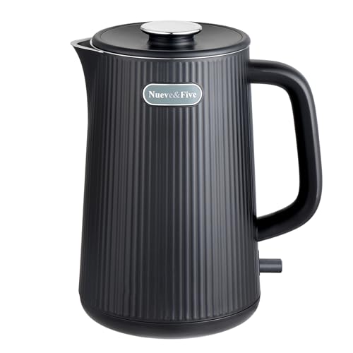 1.7L (57oz) Large Electric Kettle Perfect for 7+Cups of Tea and Coffee,2 quarts Double Wall Big Electric Tea Kettle,Auto Shut Off,1200W Hot Water Kettle Electric-Black