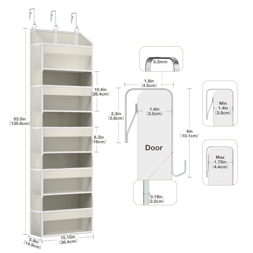 Over the Door Organizer Over the Door Shoe Organizer with 5 Front & 10 Mesh Side Pockets