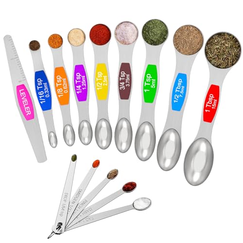 Stainless Steel Magnetic Measuring Spoons with Strong Magnets