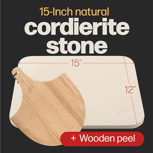 Rectangular Pizza Stone with Peel