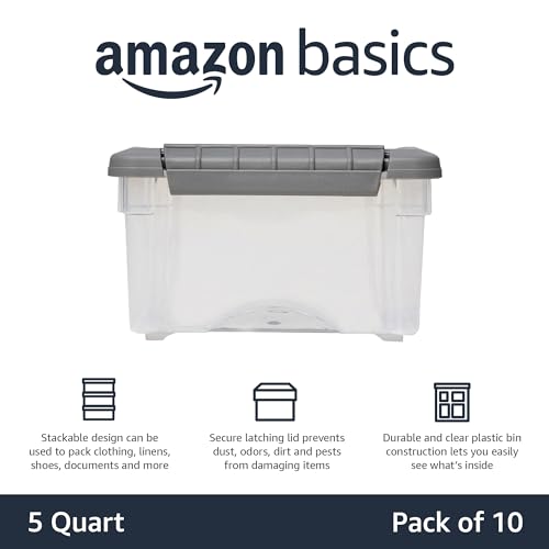 Plastic Storage Containers with Secure Latching Lids (10 Count)