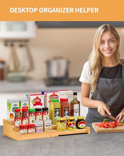 Spice Rack 3 Tier Natural Bamboo