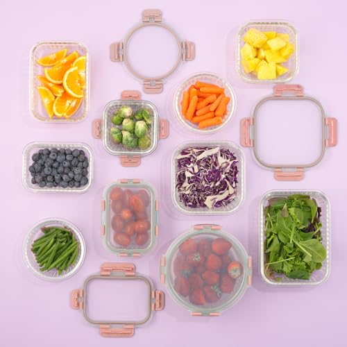 24pc Borosilicate Glass Storage Containers with Lids (24 Count)