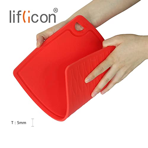 Extra Large Thick Silicone Cutting Boards for Kitchen 14.6'' x 10.43'' Flexible Cutting Chopping Boards (5 Count)