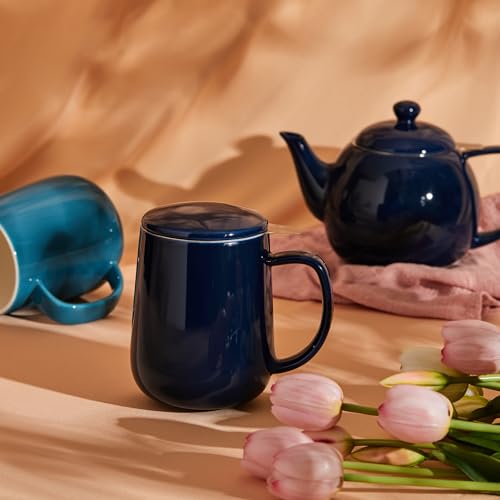 20oz Porcelain Teacup with Infuser and Lid