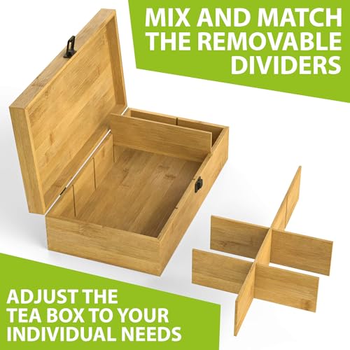 Bamboo Tea Organizer Box Chemical Free Eco