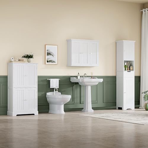 Laundry Cabinet with 3 Doors and Adjustable Shelves