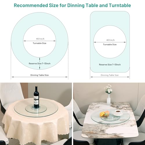40 Inch Lazy Susan Turntable for Dining Table
