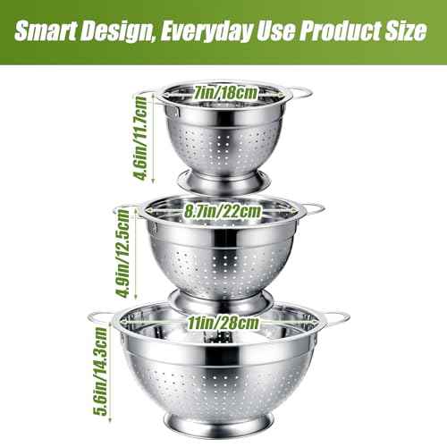 Stainless Steel Colander Set of 3 (3 Count)