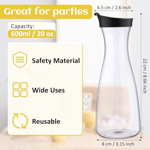 6 Pcs Plastic Carafe with Flip Top Lid (6 Count)