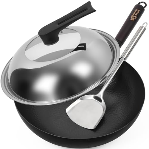 12.5 Inch Carbon Steel Wok For Electric