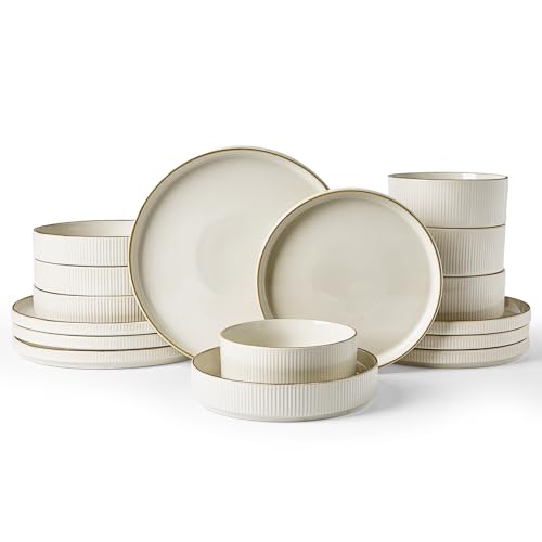 Star Stoneware Dinnerware Sets with Pasta Bowls (16 Count)