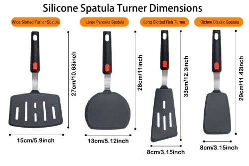 Silicone Spatula Turner Set of 4 (4 Count)