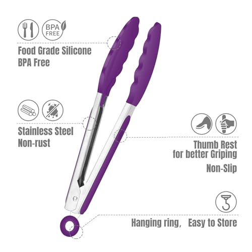 Mini Silicone Kitchen Tongs for Cooking