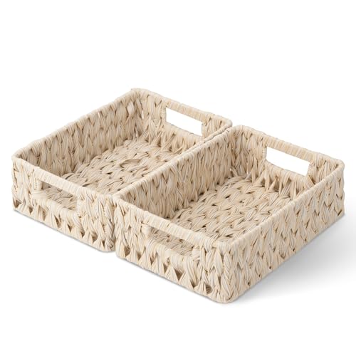 Wicker Baskets for Organizing (2 Count)