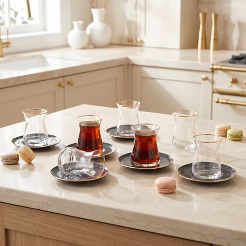 Turkish Tea Glasses Set for 6 (6 Count)