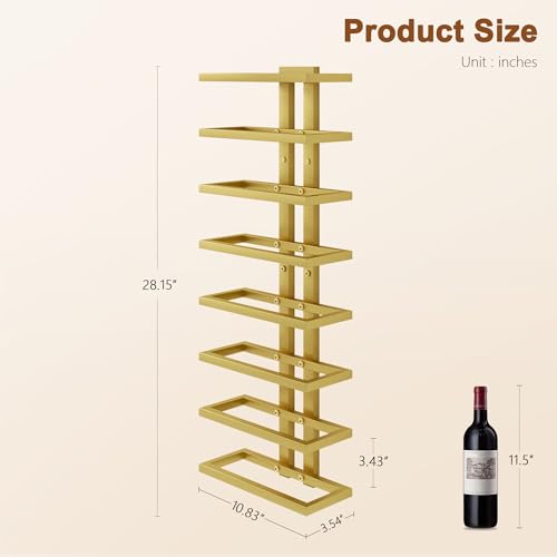 3 Set 8 Tier Wall Mount Wine Rack (24 Count)