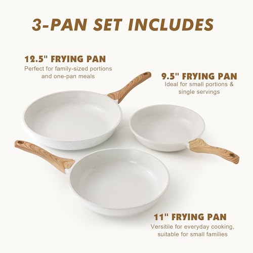 Ceramic Nonstick Frying Pan Skillets (3 Count)