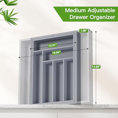 Bamboo Expandable Silverware Drawer Organizer