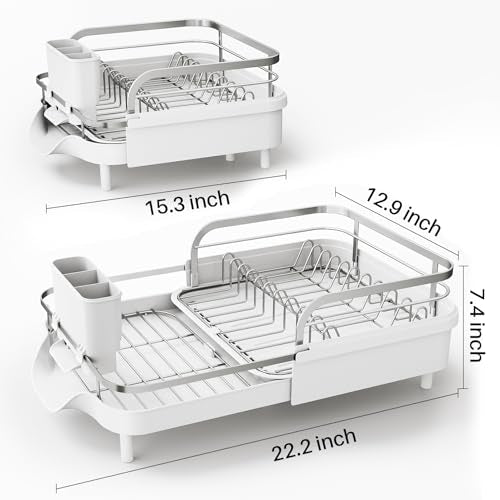 Expandable Dish Drying Rack for Small Kitchen Counter