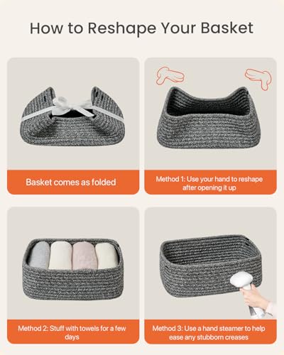 Small Woven Storage Basket for Organizing (3 Count)