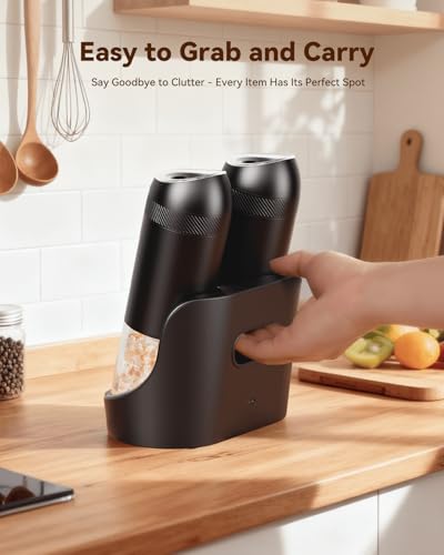Gravity Electric Salt and Pepper Grinder Set with Charging Base (2 Count)