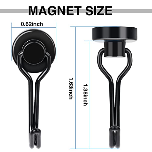 Swivel Swing Black Magnetic Hooks (10 Count)