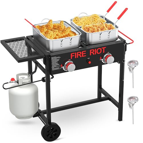 36QT Outdoor Propane Deep Fryer with Rolling Cart (2 Count)