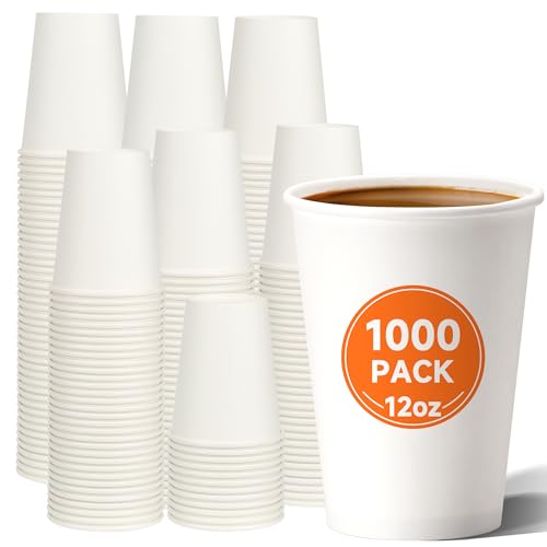 1000 Pack 12 oz Disposable Paper Coffee Cups (1000 Count)