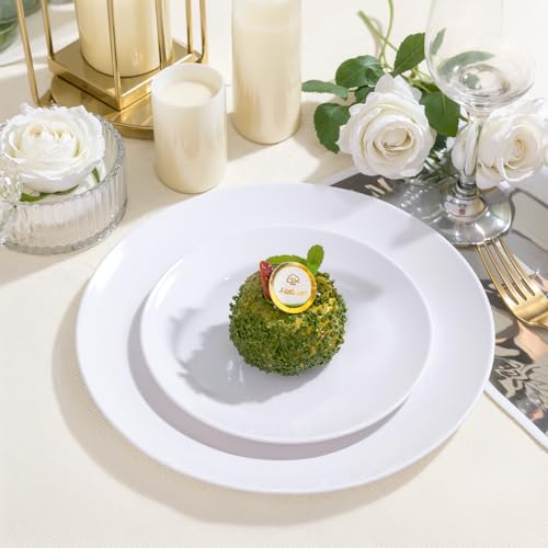 200 Pieces White Plastic Plates Disposable (200 Count)