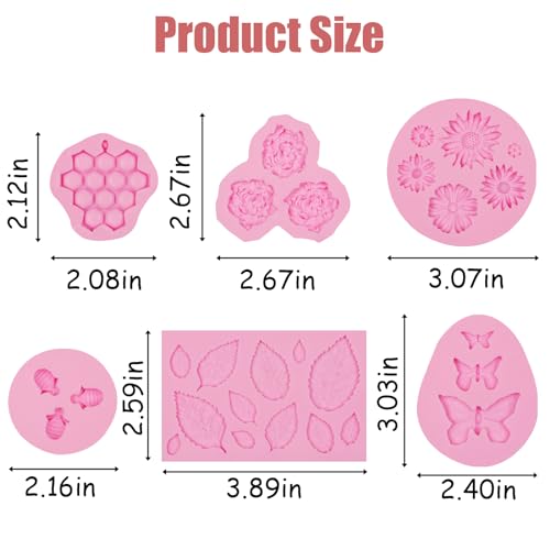 Flower Silicone Cake Mold 6 Pcs