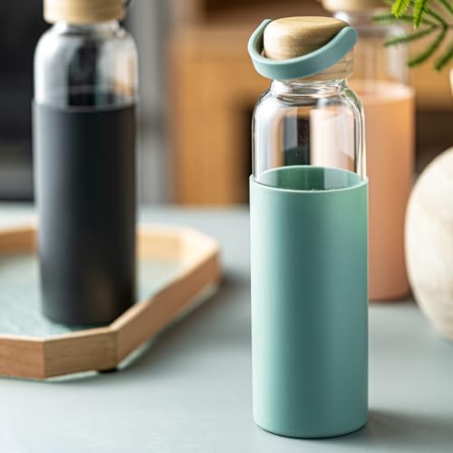 21oz Borosilicate Glass Water Bottles with Silicone Non