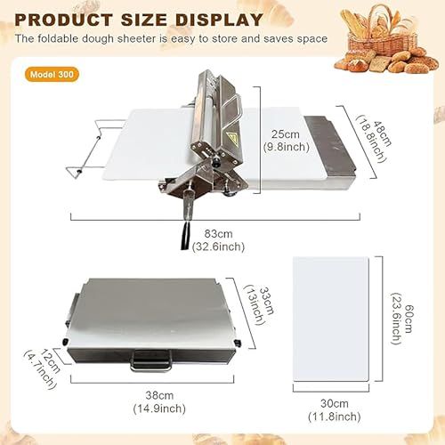 Manual Croissant and Puff Pastry Sheeter Professional Puff Pastry Machine for Bakery and Pastry