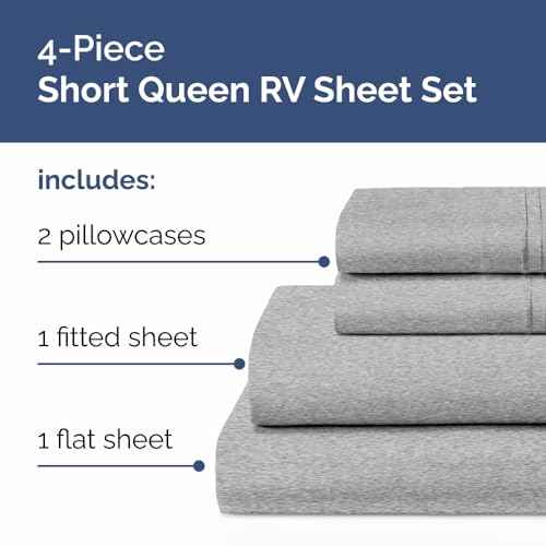 Short Queen Size 4 Piece Bed Sheet Set