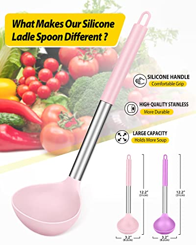Silicone Soup Ladle Spoon Kitchen Utensils (2 Count)
