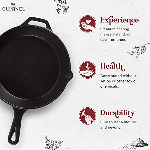 Cast Iron Skillet + Grill Press + Scraper Set