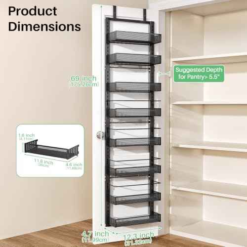 8 Tiers Narrow Over the Door Organizer