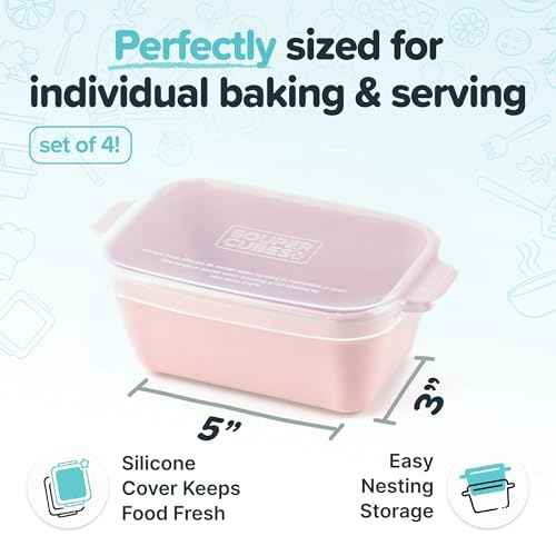 5"x3" Ceramic Baking Dishes with Lids (4 Count)