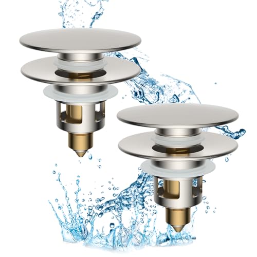 2 Pack All Metal Upgraded Bathroom Sink Stopper (2 Count)